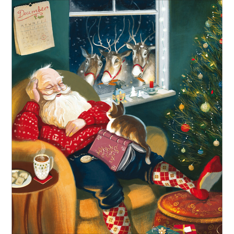Woodmansterne Pack Of 5 December Delights Santa's Snooze Squad! Charity Christmas Cards