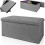 (Grey, Double) Hampton&Stewart Folding Ottoman Storage Box Stool 1