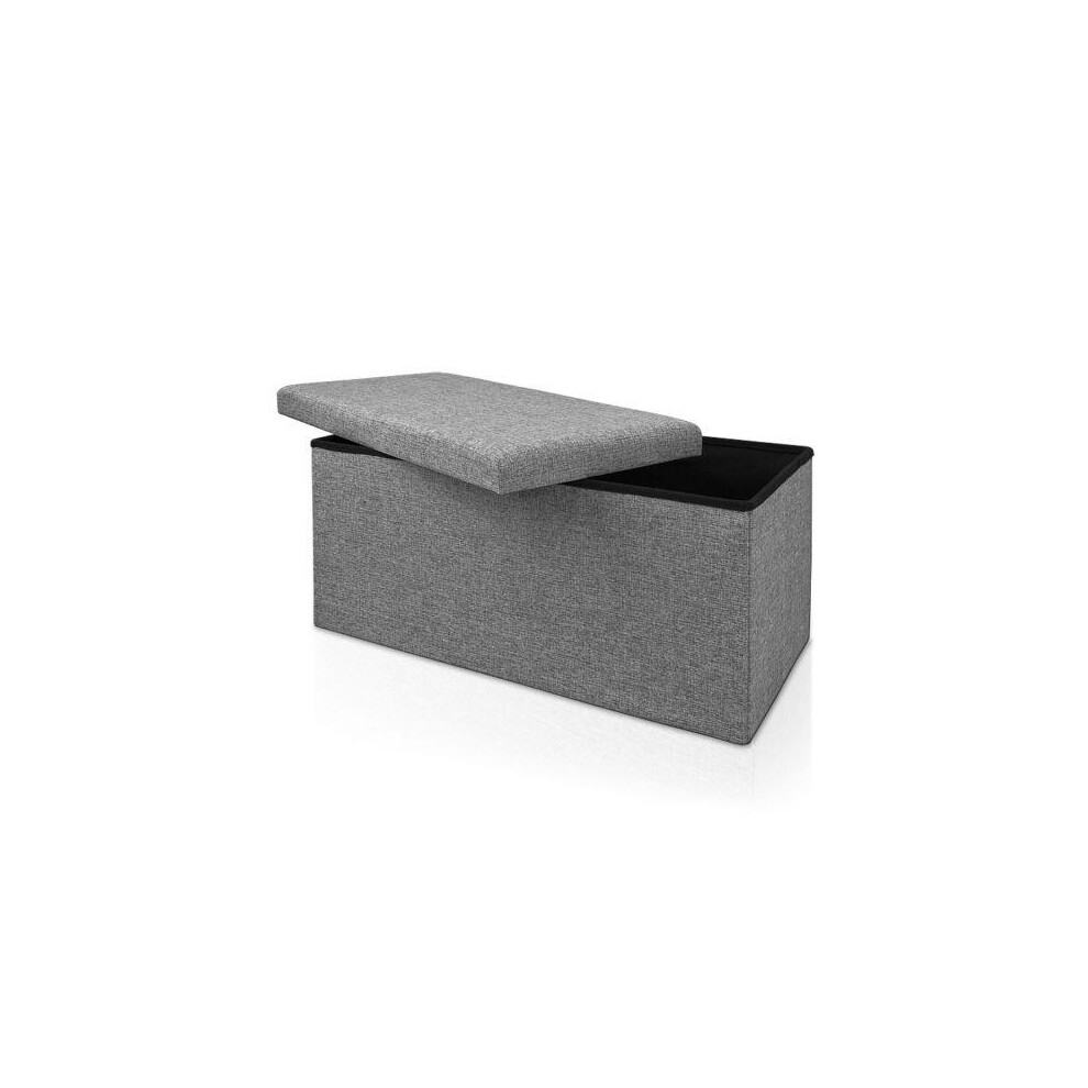 (Grey, Triple) Hampton&Stewart Folding Ottoman Storage Box Stool