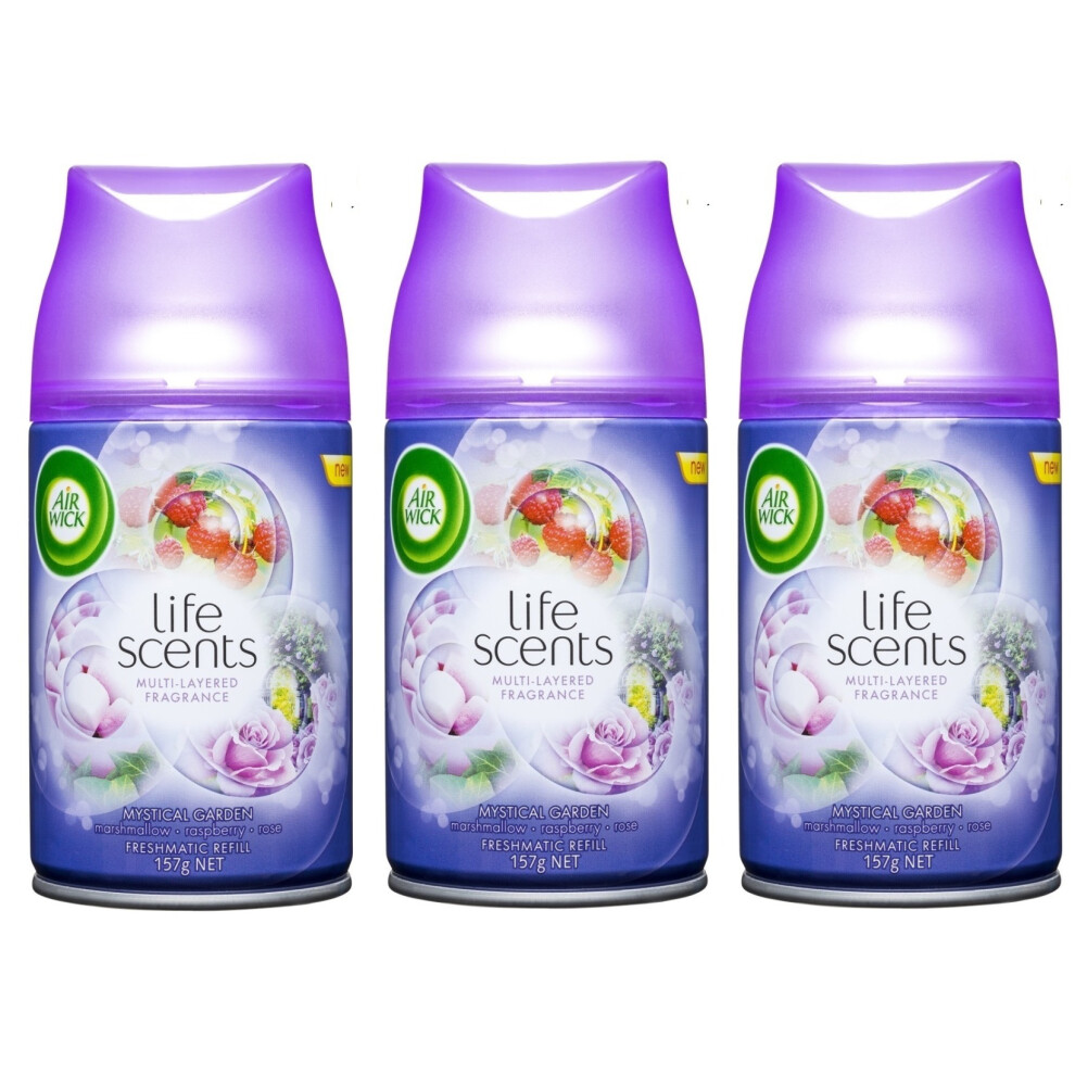 3 x Air Wick Freshmatic Max Automatic Spray Refill 250ml - Mystical Garden