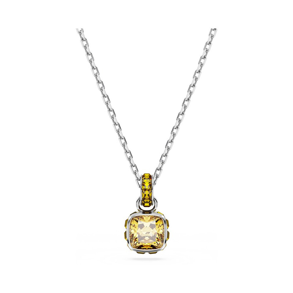 Birthstone Rhodium Plated Yellow Square Cut November Pendant 5651792