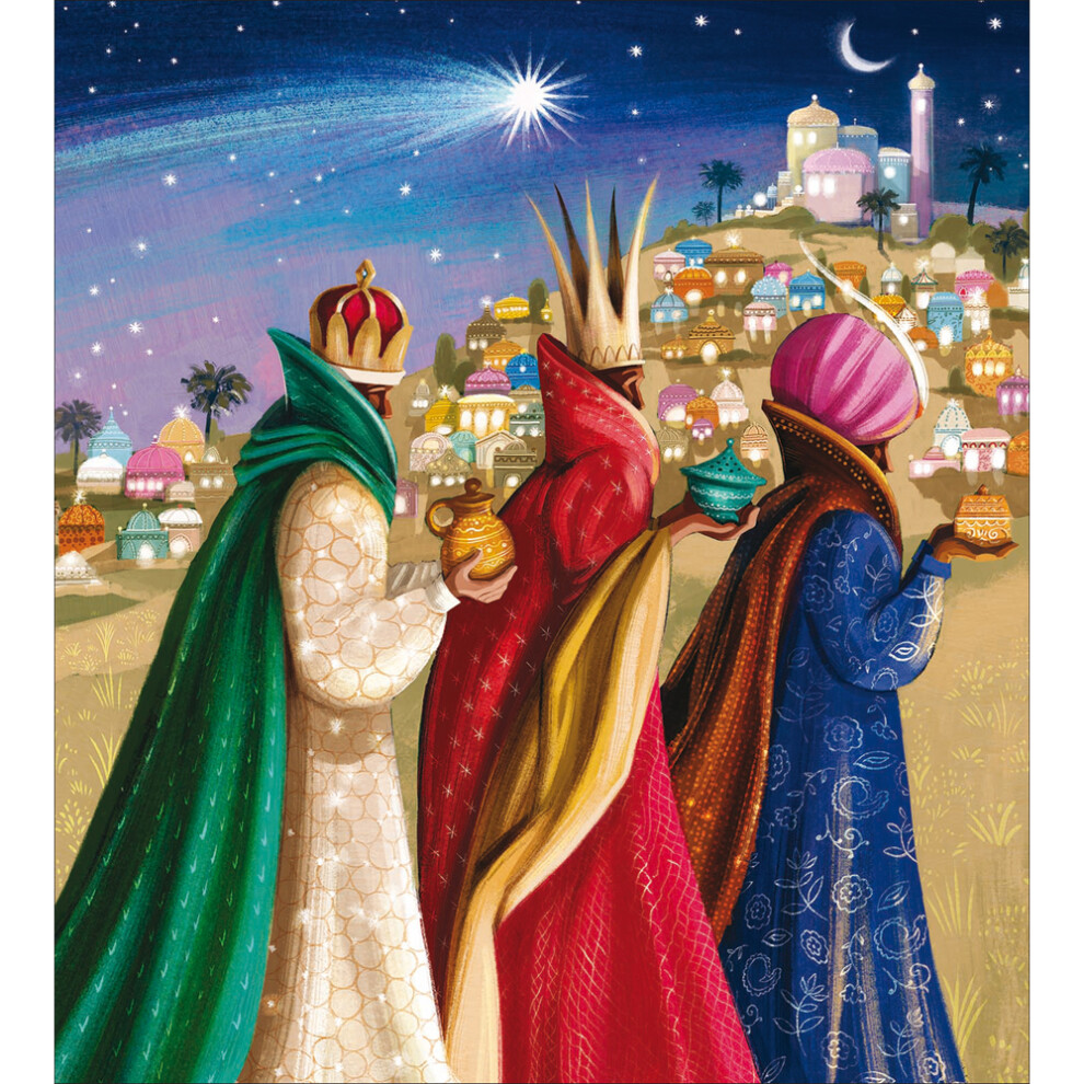 Pack Of 5 Three Wise Men Gifts For Kings! Charity Christmas Cards