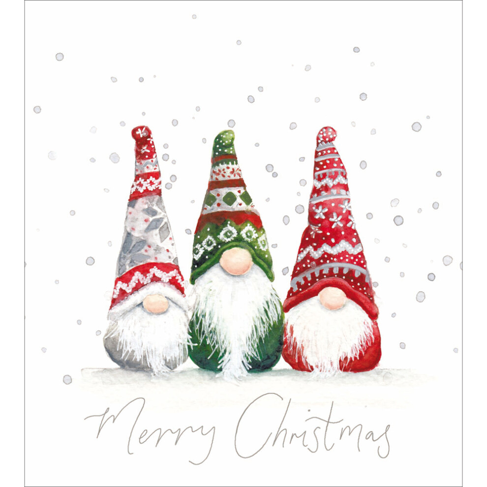 Pack Of 5 Merry Christmas Snowy Gonk Trio! Charity Christmas Cards