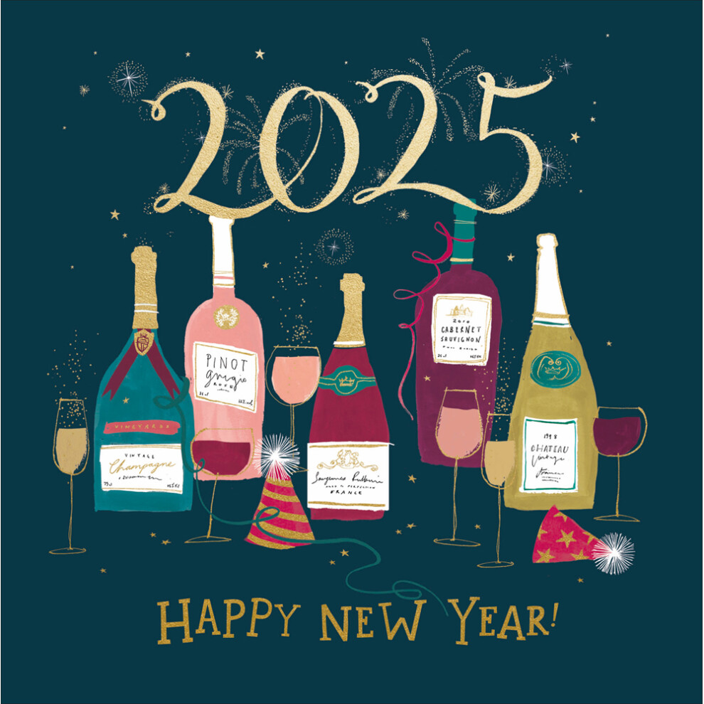 2025 Happy New Year Artistic Party Time! Happy New Year Christmas Card