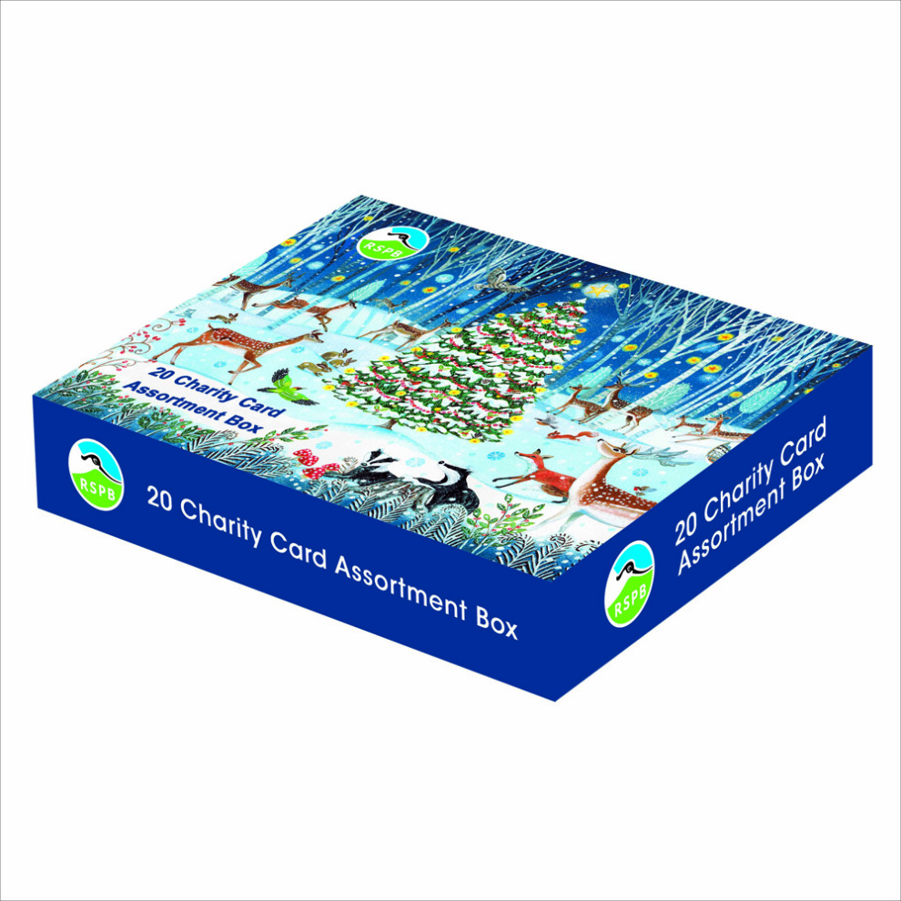Woodmansterne Box Of 20 Assorted Rspb Charity Christmas Cards Boxed Xmas Cards