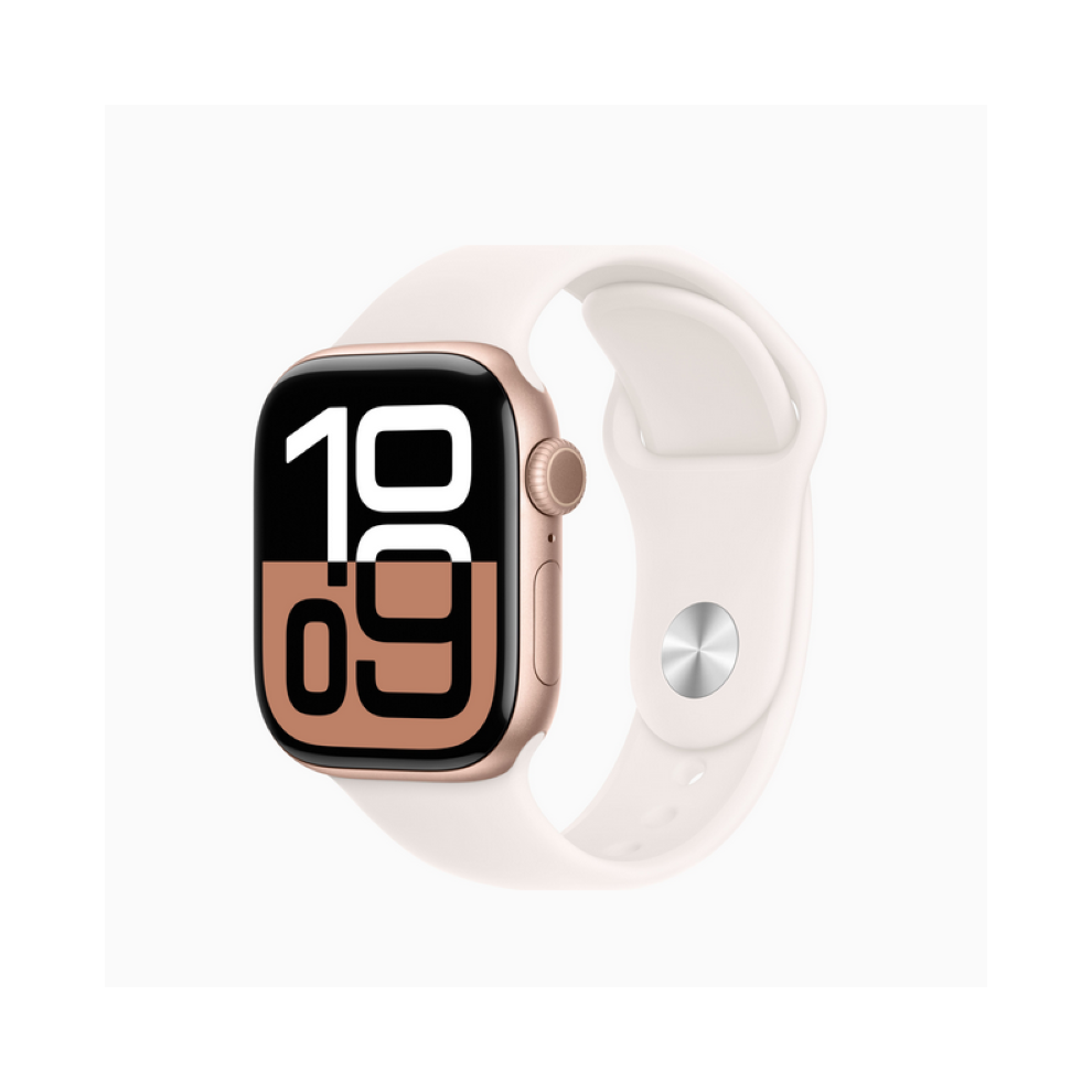 Apple Watch Series 10 (GPS) - 42 mm - rose gold aluminium - smart watch with sport band - fluoroelastomer - light blush