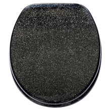(Black Glitter, Normal Closing) Hampton&Stewart Glitter/Shiny Toilet Seat Soft/Normal Close