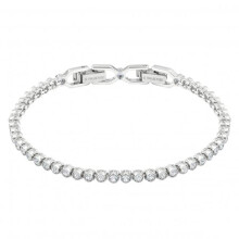 Swarovski Emily Bracelet 1808960 - Delicate Bezel-Clear Crystals on Rhodium-Plated Band