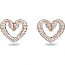 Swarovski Una Heart stud earring Rose-gold tone plated 5628659