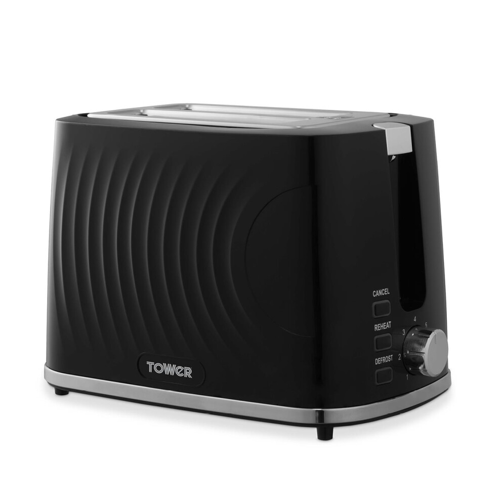 Tower Sonar 2-Slice Toaster with 7 Browning Levels, Defrost, Reheat & Cancel Settings, Removable Crumb Tray, 900W - Image 3
