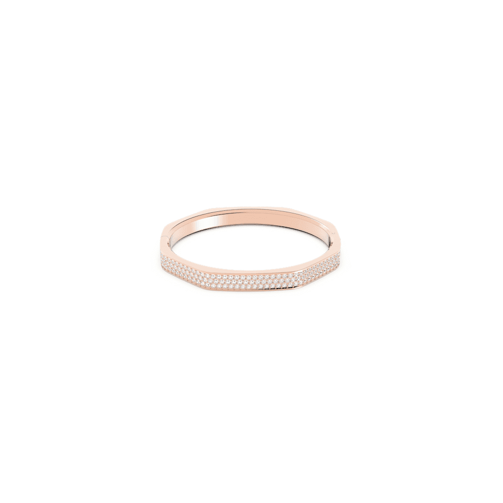 Swarovski Dextera Octagon PavÃ White Rose Gold-Tone Plated Bangle  - Size M