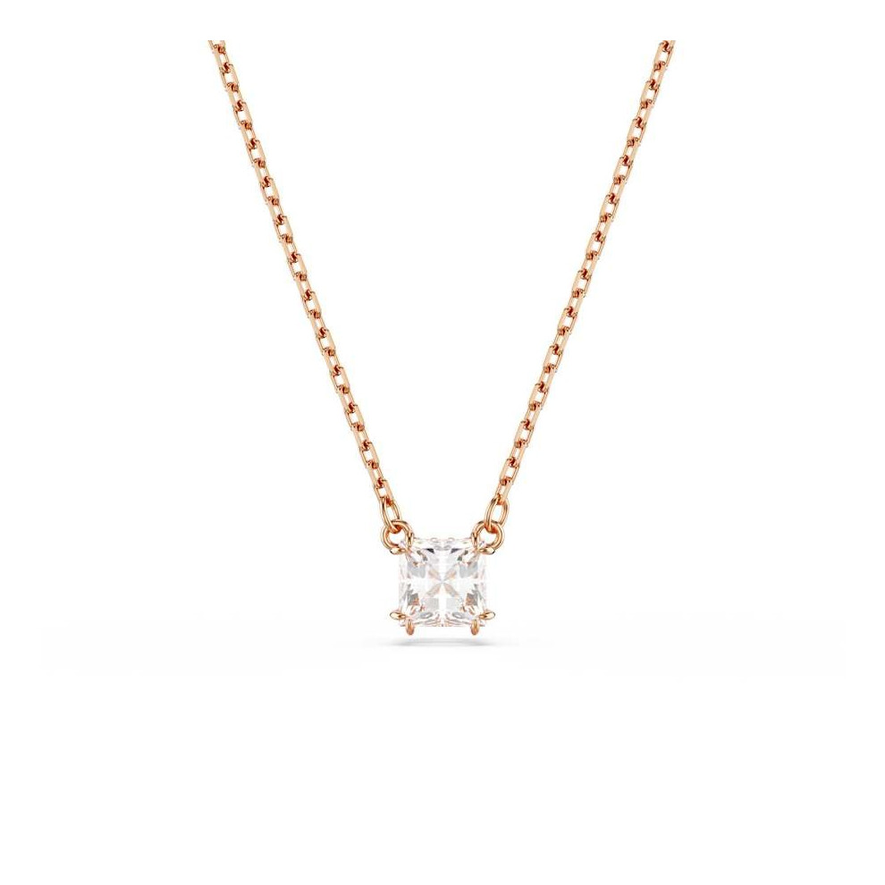 Stilla Rose Gold-tone Plated White Square Cut Pendant 5701904