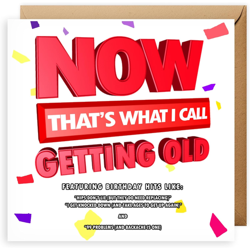 Now That's What I Call Getting Old, Funny Birthday Card, Music Birthday Gift, Retro Cards for Men, For Her, Dad Birthday Card