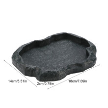 (Moyu Green, M) Pets Feeder Bowl Crawler Pet Feeder Basin Resin Non-toxic Food Water Pot Reptile  Tortoise Scorpion