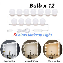 (12Bulbs) Makeup Mirror Light Led Dressing Table Light USB 12V Lighting Dimmable Wall Panels