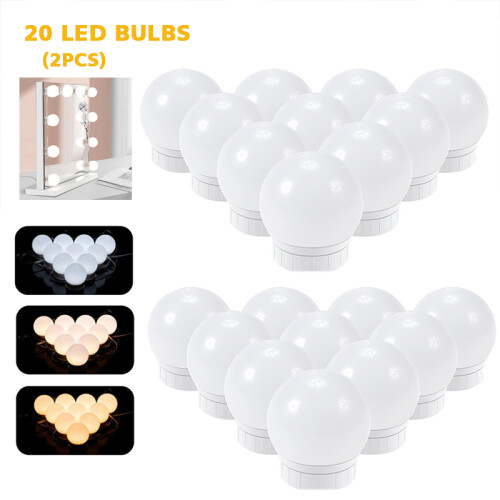 (20LED2 PCS) LED Makeup Mirror Light Bulbs USB Charging Vanity Makeup Mirror Lights