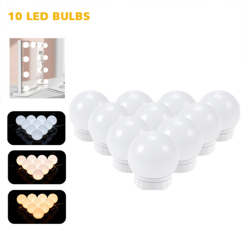 (10LED 1PC) LED Makeup Mirror Light Bulbs USB Charging Vanity Makeup Mirror Lights
