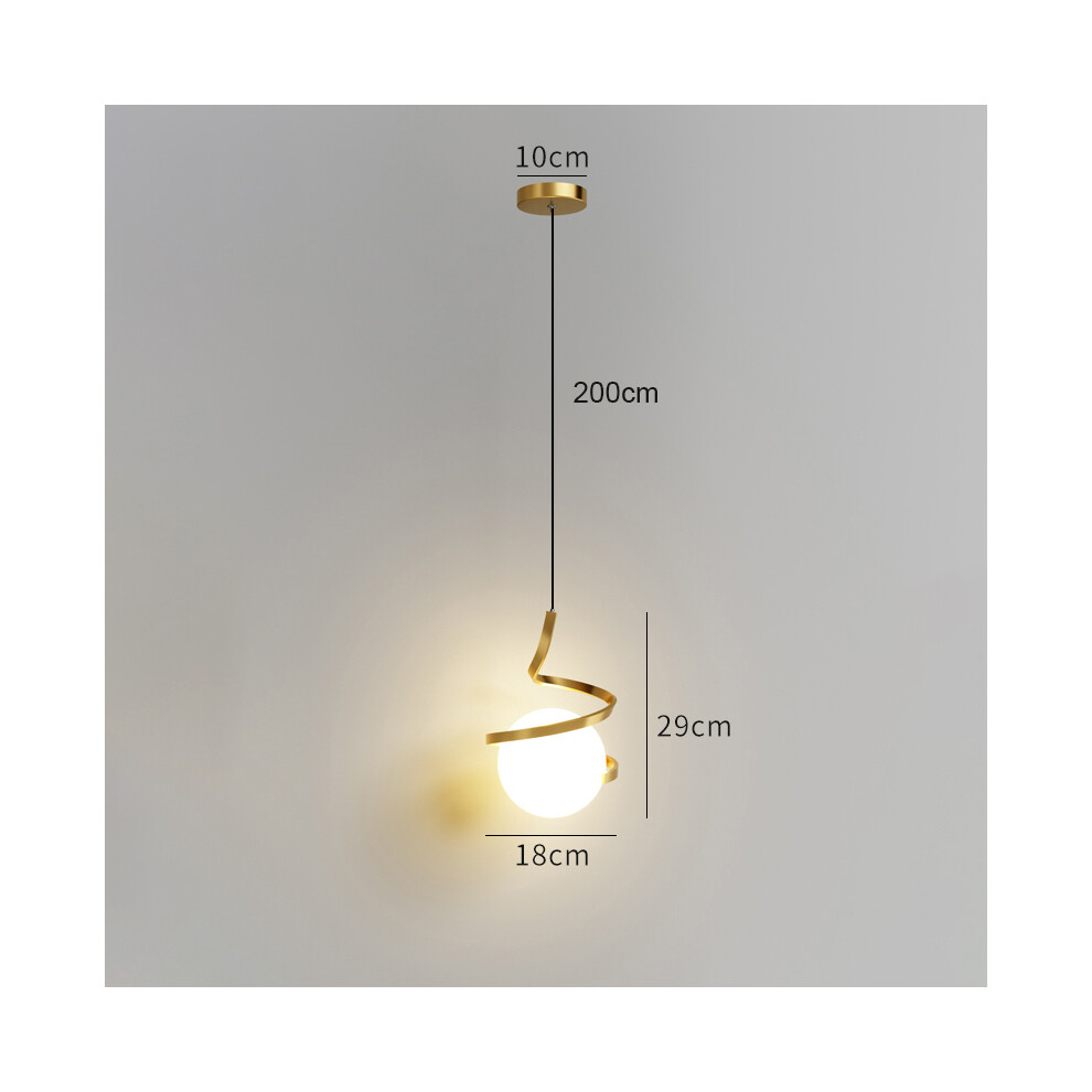 (Gold shell, 3 Light colors) Nordic LED Pendant Lights Indoor Lighting Glass Hanging Lamp-image-OPC-PFGCVKM-NEW