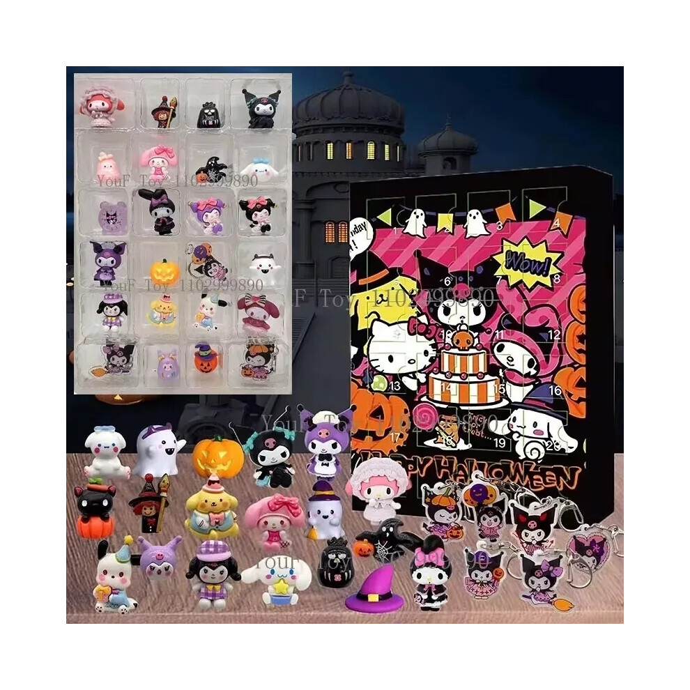 Flemye Hello 2025 Halloween Advent Calendar Countdown 24 Days Sanrio Toys