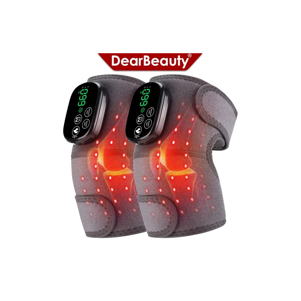 (1PAIR) Red Light Therapy Knee Massager with Heating Rechargeable 5-Levels Heated Elbow Shoulder