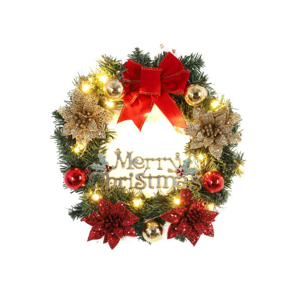(B) 30/40cm DIY Merry Christmas Decorations For Home Natural Rattan Wreath Garland Tree Craft Xmas Decor