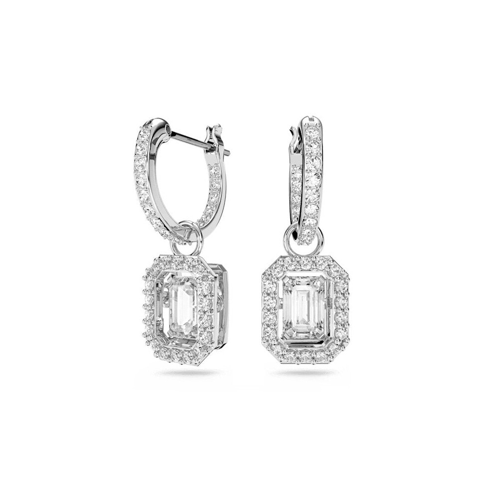 Swarovski Millenia Drop Octagon Cut White Rhodium Plated Earrings 5638495