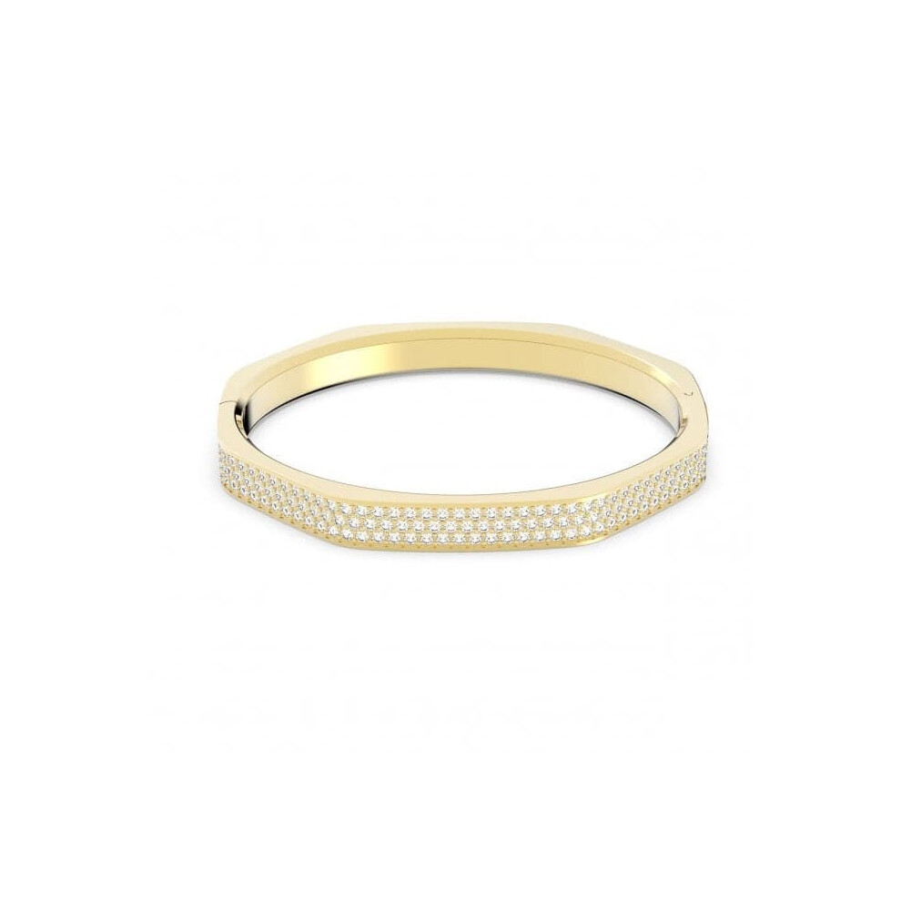 Swarovski Dextera Gold-Tone Plated White Octagon Bangle - Size L