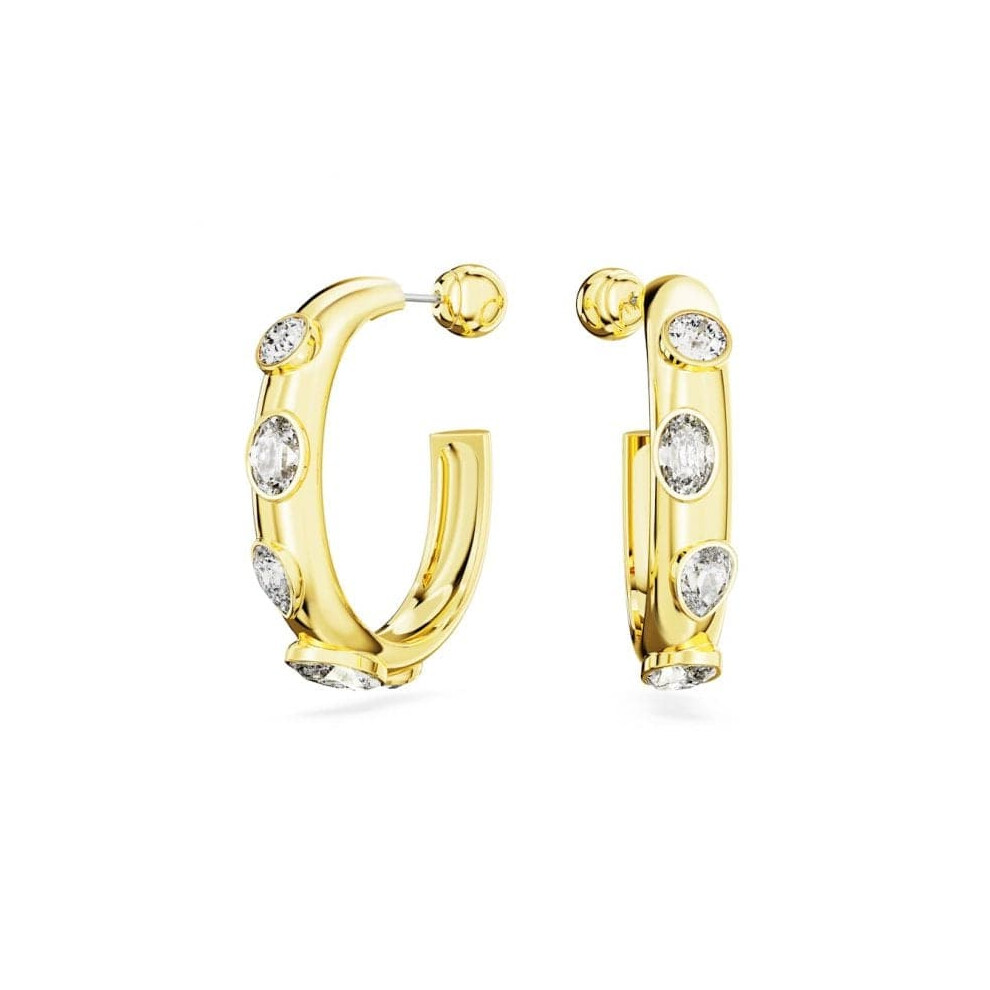 Swarovski Dextera Mixed Cuts White Gold-tone Plated Hoop Earrings 5663261