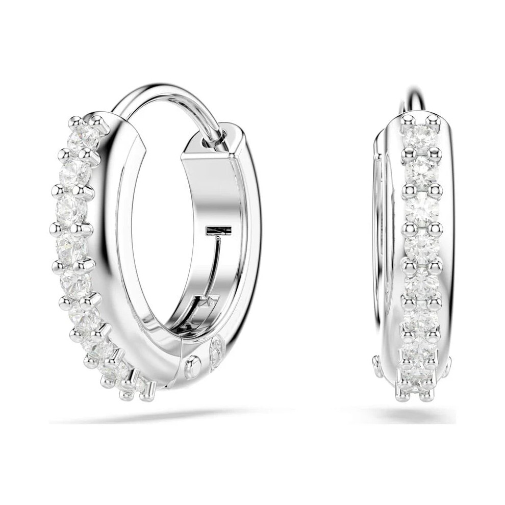 Matrix Rhodium Plated Hoop Earrings 5690670