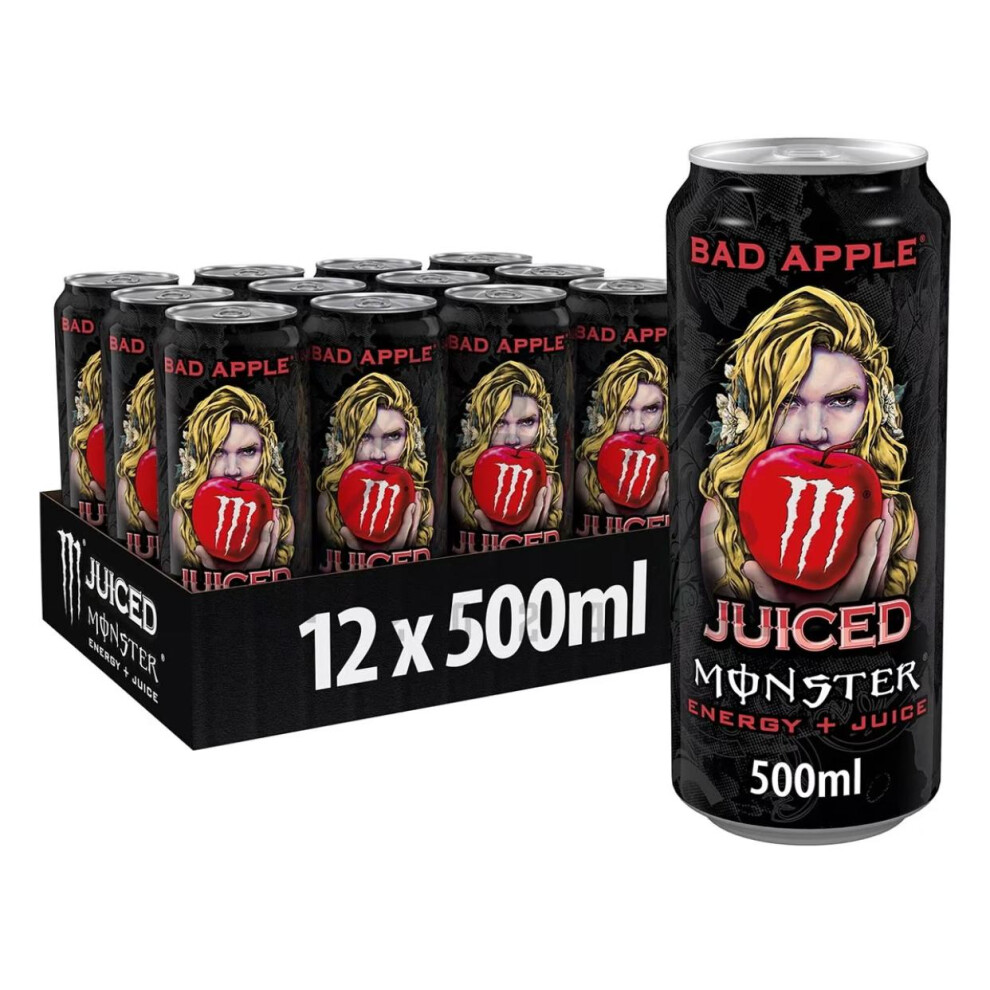 (12 x Bad Apple) Monster Energy Drink | 500ml Cans | Assorted Flavors