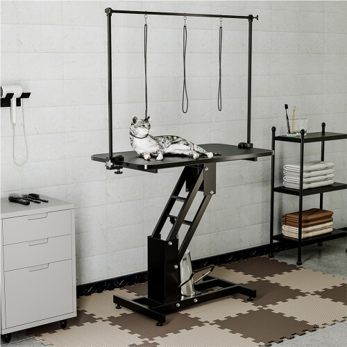 Living And Home Adjustable Anti Rust Black Animal Pet Grooming Table Stand 2