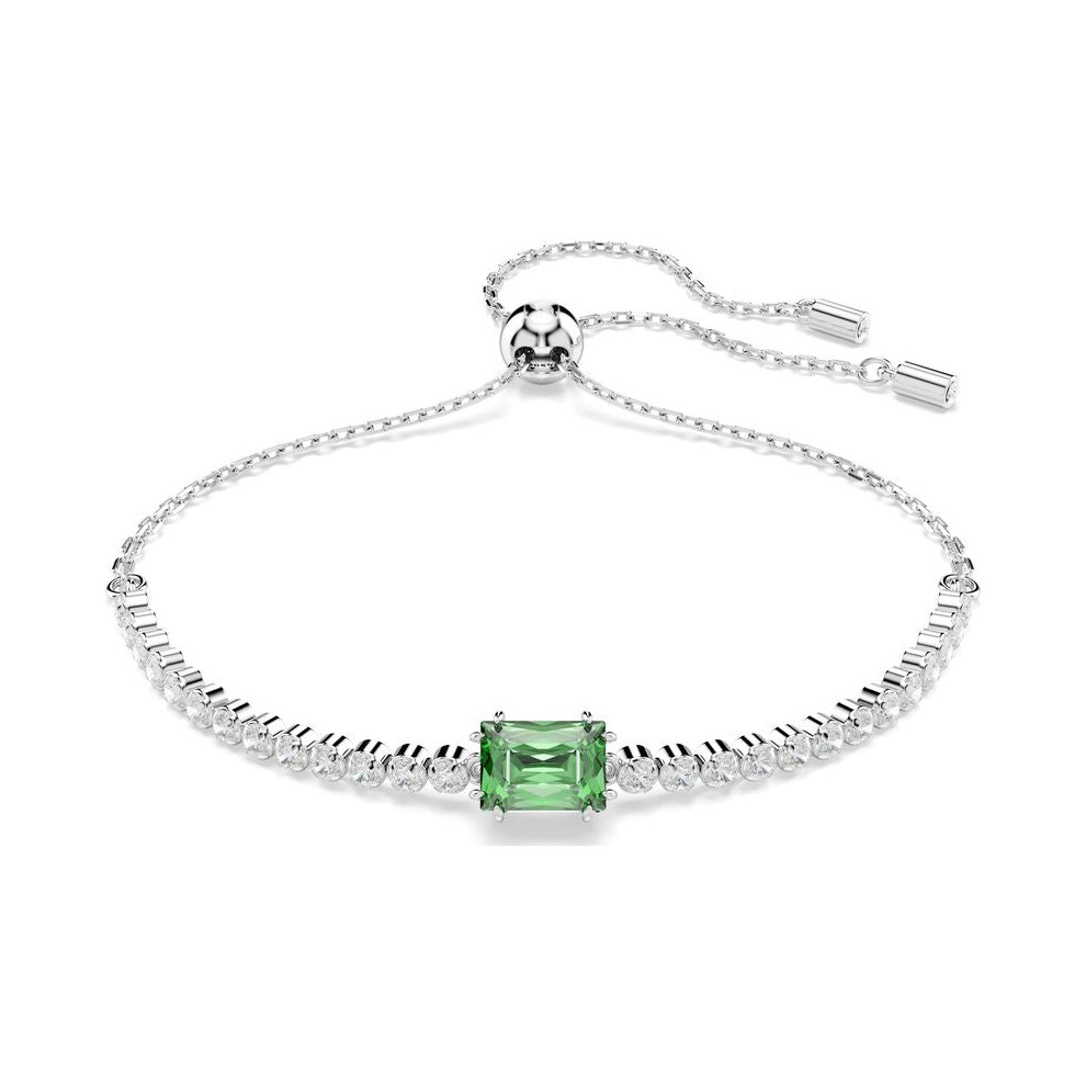 Swarovski Matrix Mixed Cuts Green Rhodium Plated Tennis Bracelet 5693411