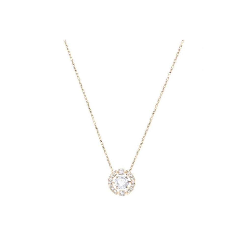 Swarovski Sparkling Dance Round Necklace Rose Gold-Tone Plated 5272364 White