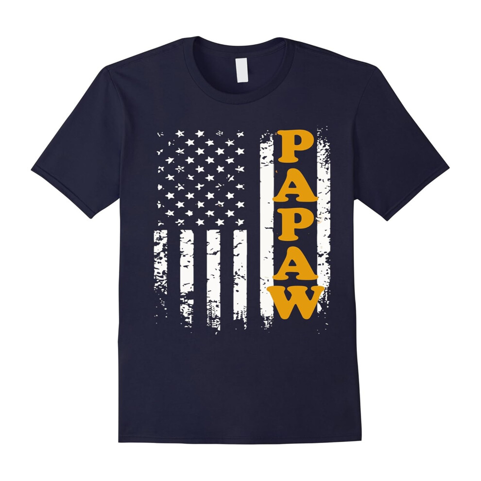 (XXXL) Men's PAPAW & America Flag T-Shirts Special Gifts For Grandpas-Father's Day