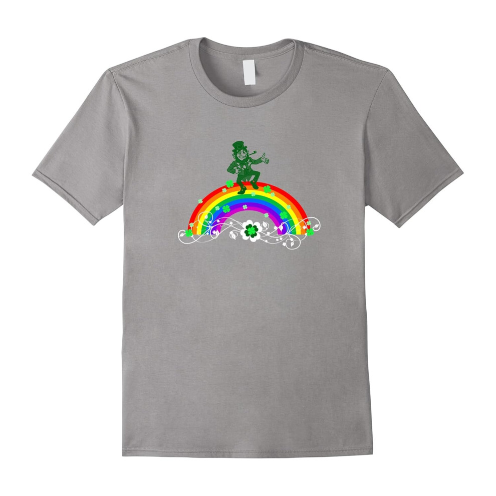 (L) Lucky Leprechaun Shirt Father's Dayovers Funky Rainbow T-shirt-Father's Day