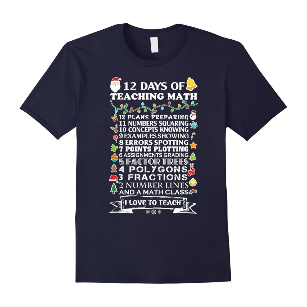 (XXL) JP.Shirt 12 Days of Teaching Math Teacher Christmas Gifts-Father's Day