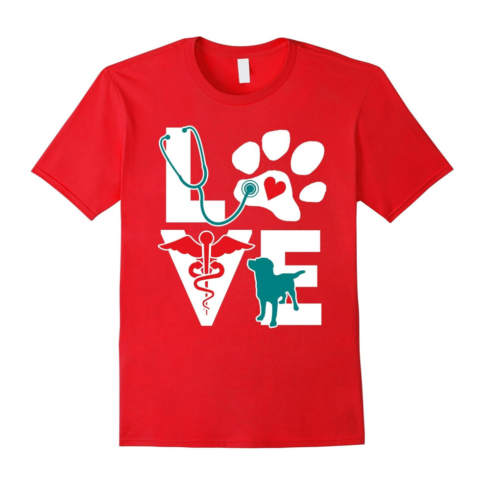 (M) Veterinary Love Dog v. Teal T-shirt-Father's Day