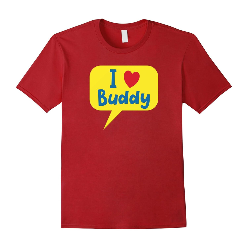 (L) I Love (heart) dog cat pet BUDDY t-shirt-Father's Day