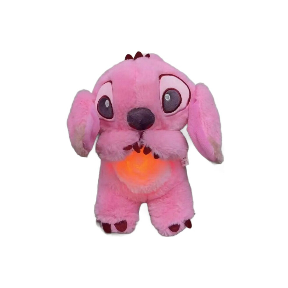 (Pink) Calming Relief Plush Toys, Anxiety Plush Breathing Toy Cartoon Anxiety Relief Plush Soothing Stuffed Animal with Music Lights