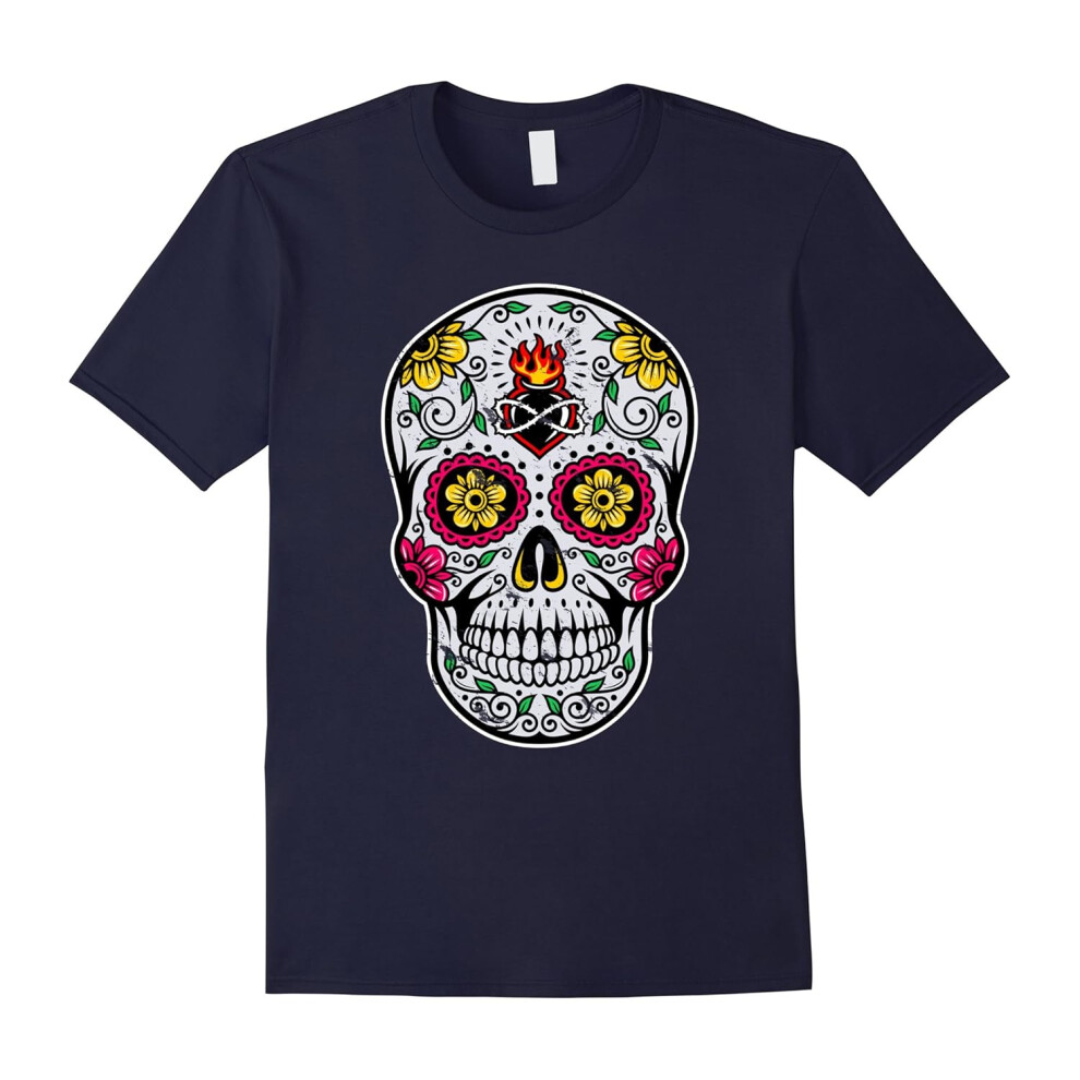 (XXL) Sugar Skull Love â Day of the Dead Shirts Distressed Print-Father's Day