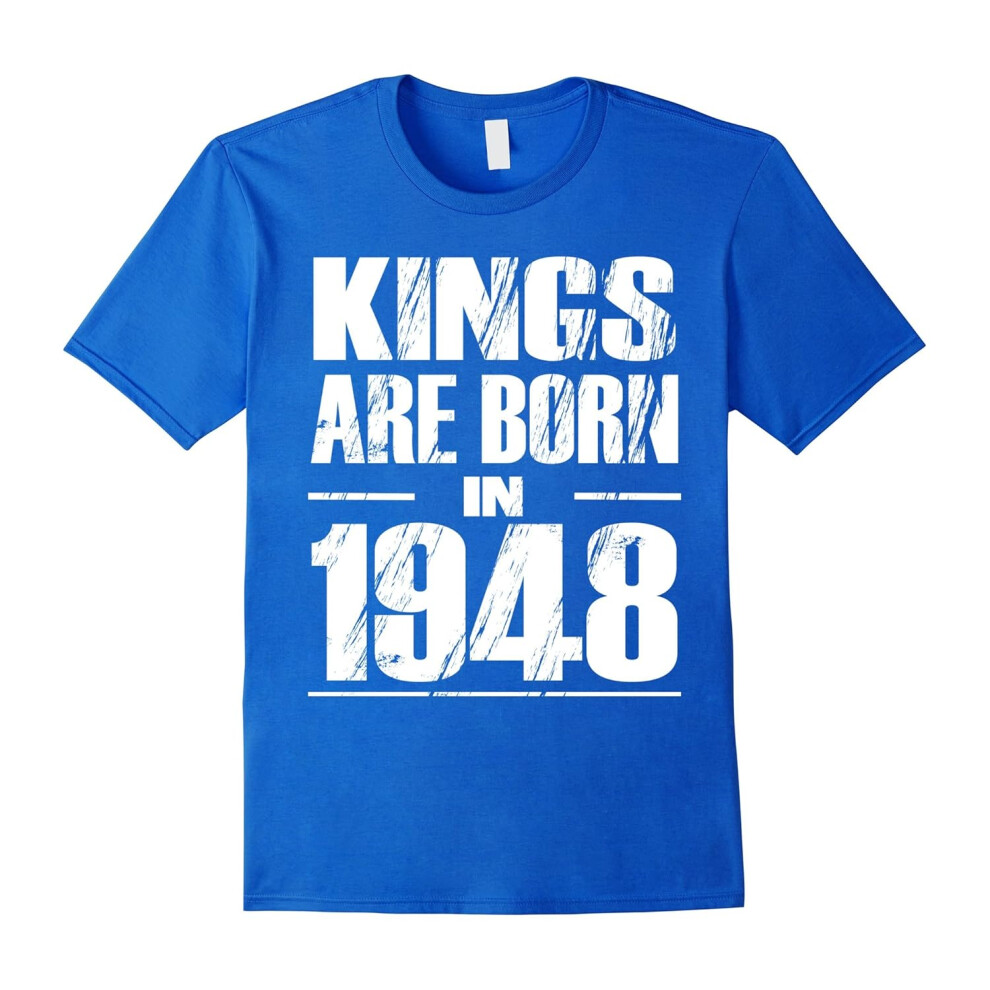 (XL) Mens Funny Kings Are Born In 1948 Shirt 69th Birthday Gifts Tee-Father's Day