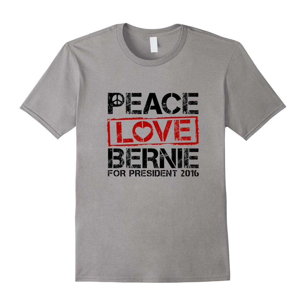 (L) Peace Love Bernie Sanders T-Shirt-Father's Day