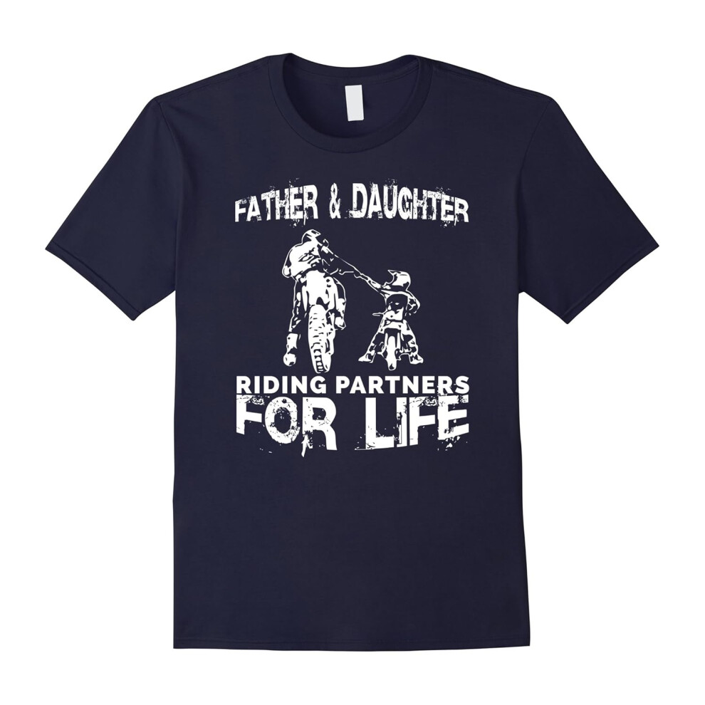 (L) Father & Daughter Riding Partners For Life T-shirt Dads-Father's Day