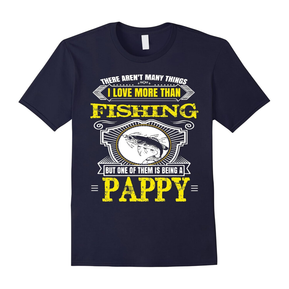 (L) Men's Papa shirt: I LOVE BEING PAPPY MORE THAN FISHING papa gifts-Father's Day