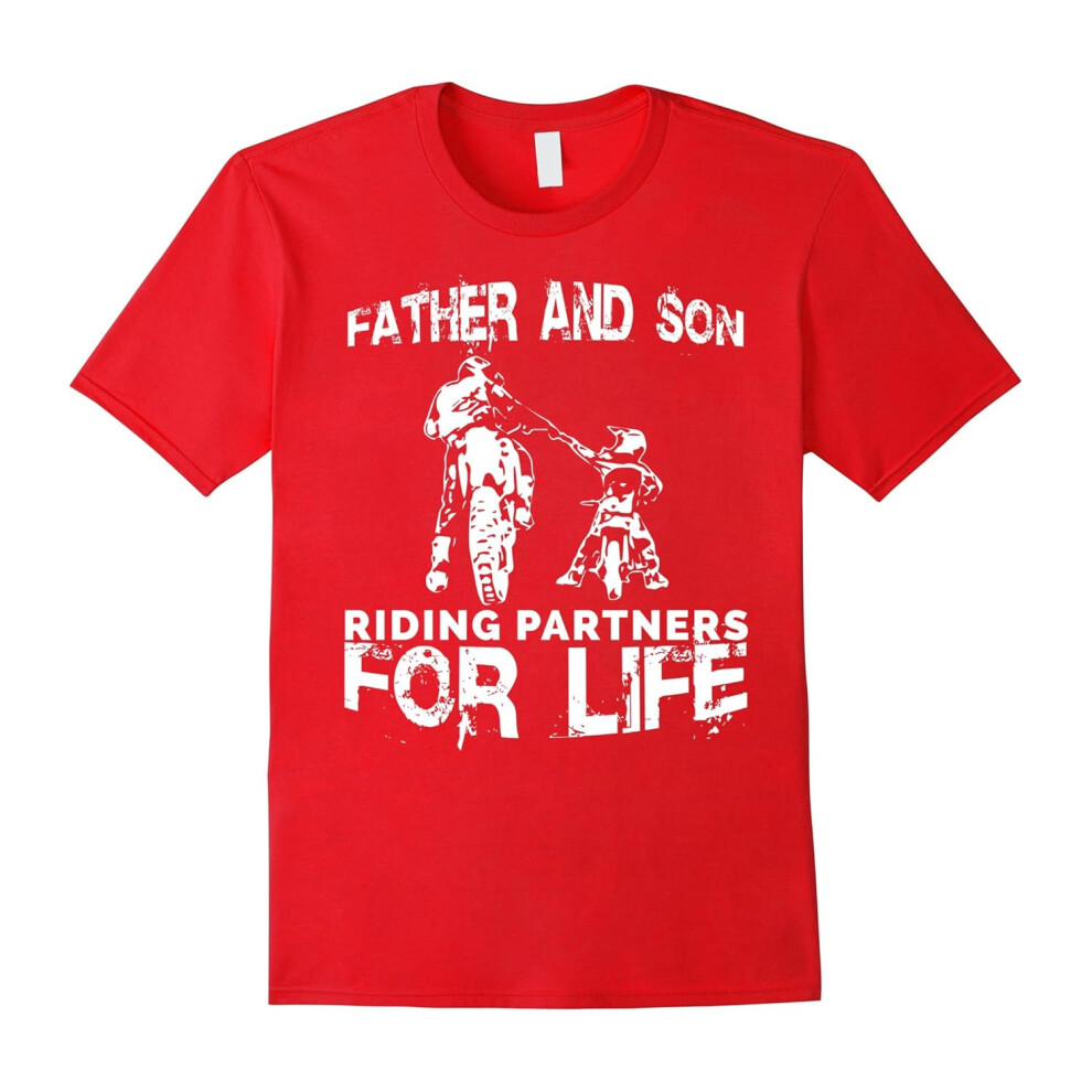 (XXL) Father And Son Riding Partners For Life T-shirt Dads Sons-Father's Day