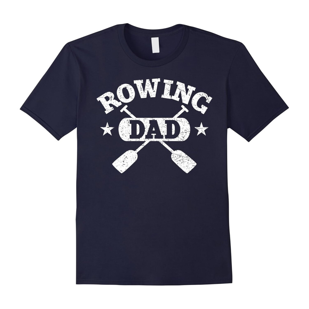 (S) Men's Rowing Dad Shirt: Proud Crew Rower Father Gift T-Shirt-Father's Day