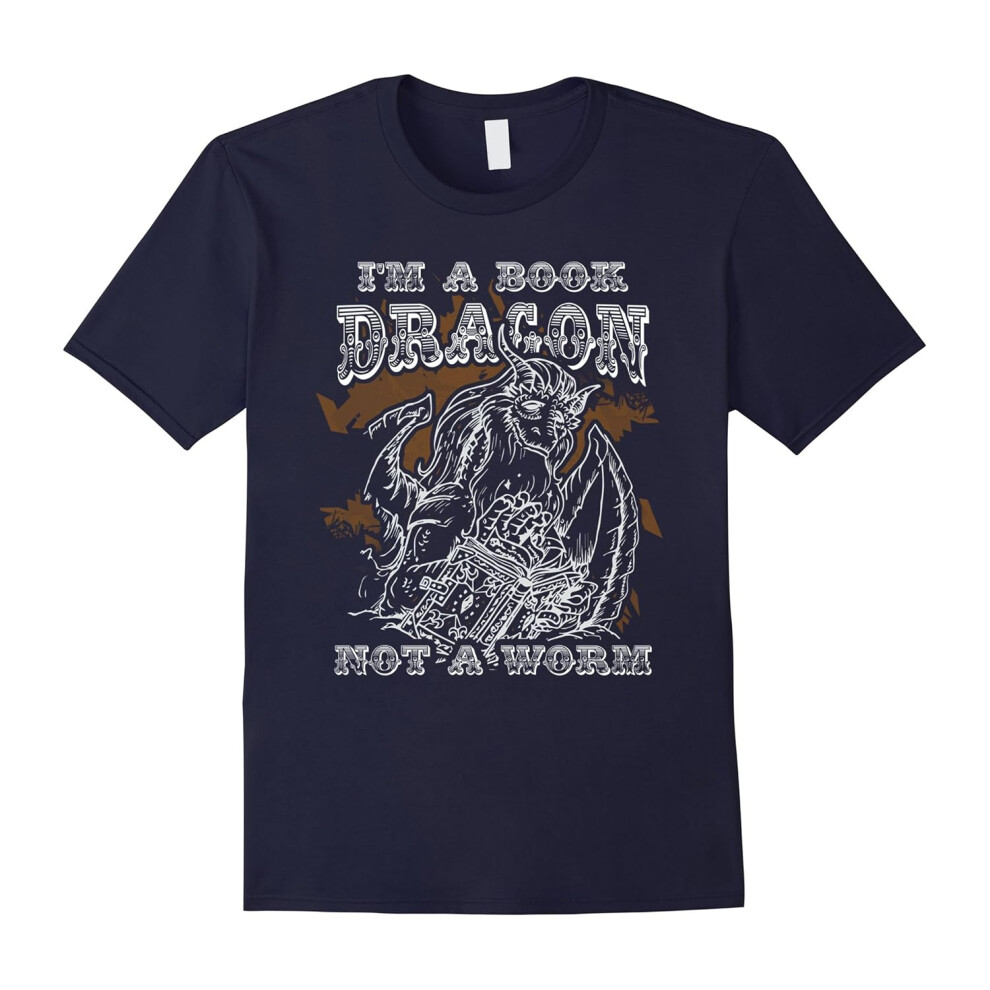 (XXXL) I Am A Book Dragon Not A Worm Funny Book Lover Gift T-Shirt-Father's Day