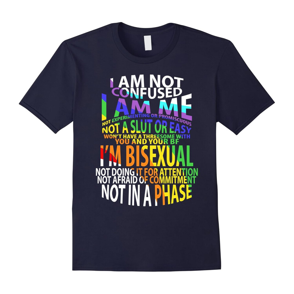 (XXL) I'm Bisexual T Shirt. Bisexual Quote Rainbow Colors Gifts-Father's Day