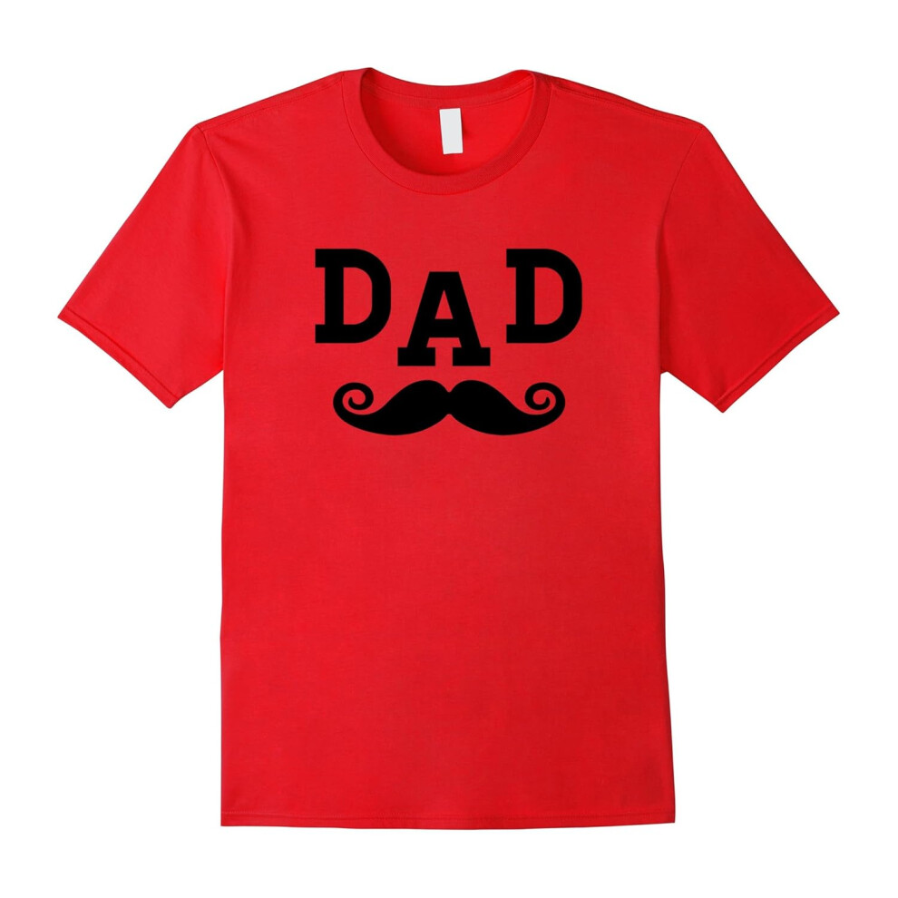 (XL) Men's Father's Day T-Shirt Great Gift Idea Mustache Dad Shirt-Father's Day