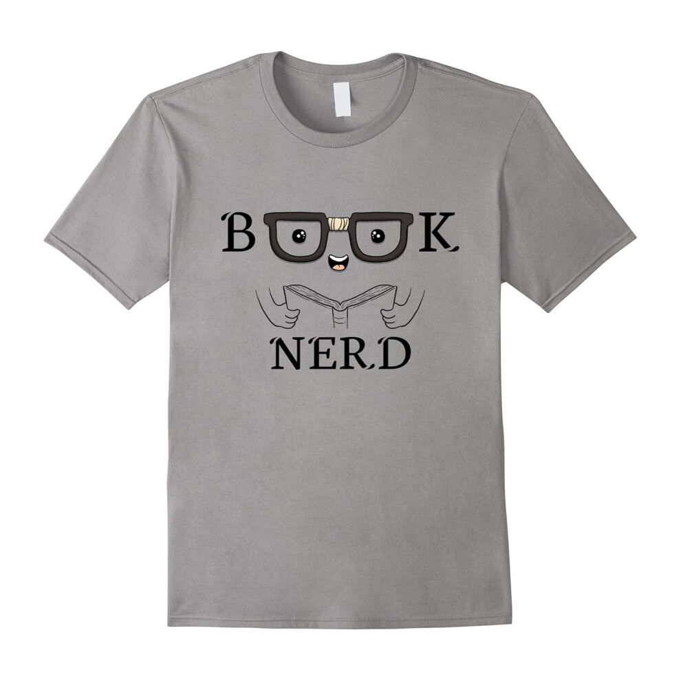 (L) Book Nerd Funny Reading Lovers Bookworm Quotes Gift T-Shirt-Father's Day